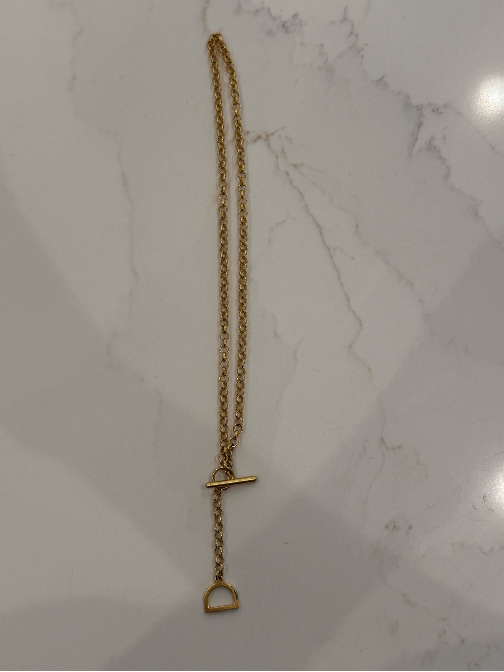 Like New - never worn Dean Davidson Gold D-Ring Toggle Necklace - Women Jewelry